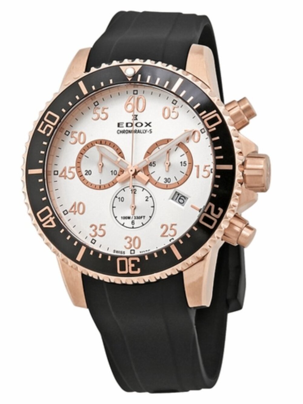EDOX Chronorally-S Gold & Black 44mm Chronograph Watch